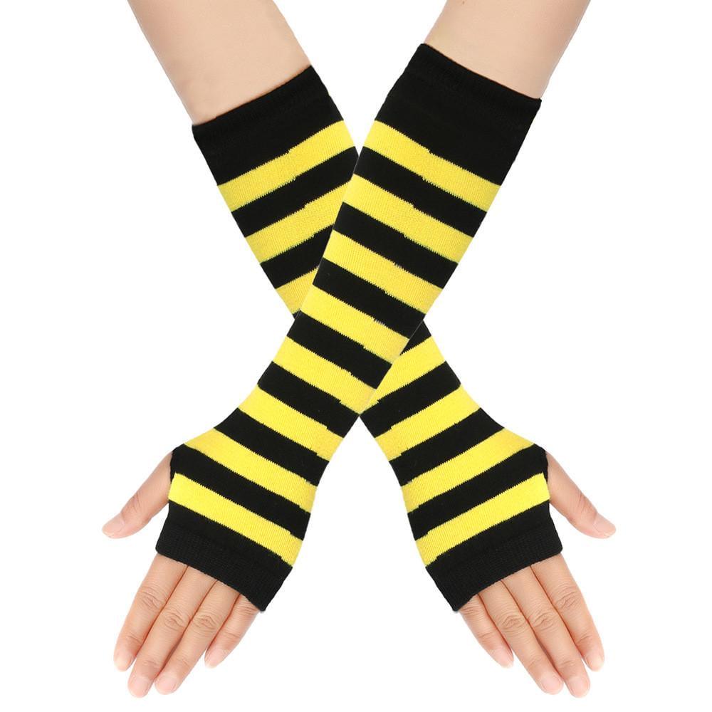 Митенки в полоску One size Черно-желтый (2195) Митенки в полоску One size Черно-желтый (2195)