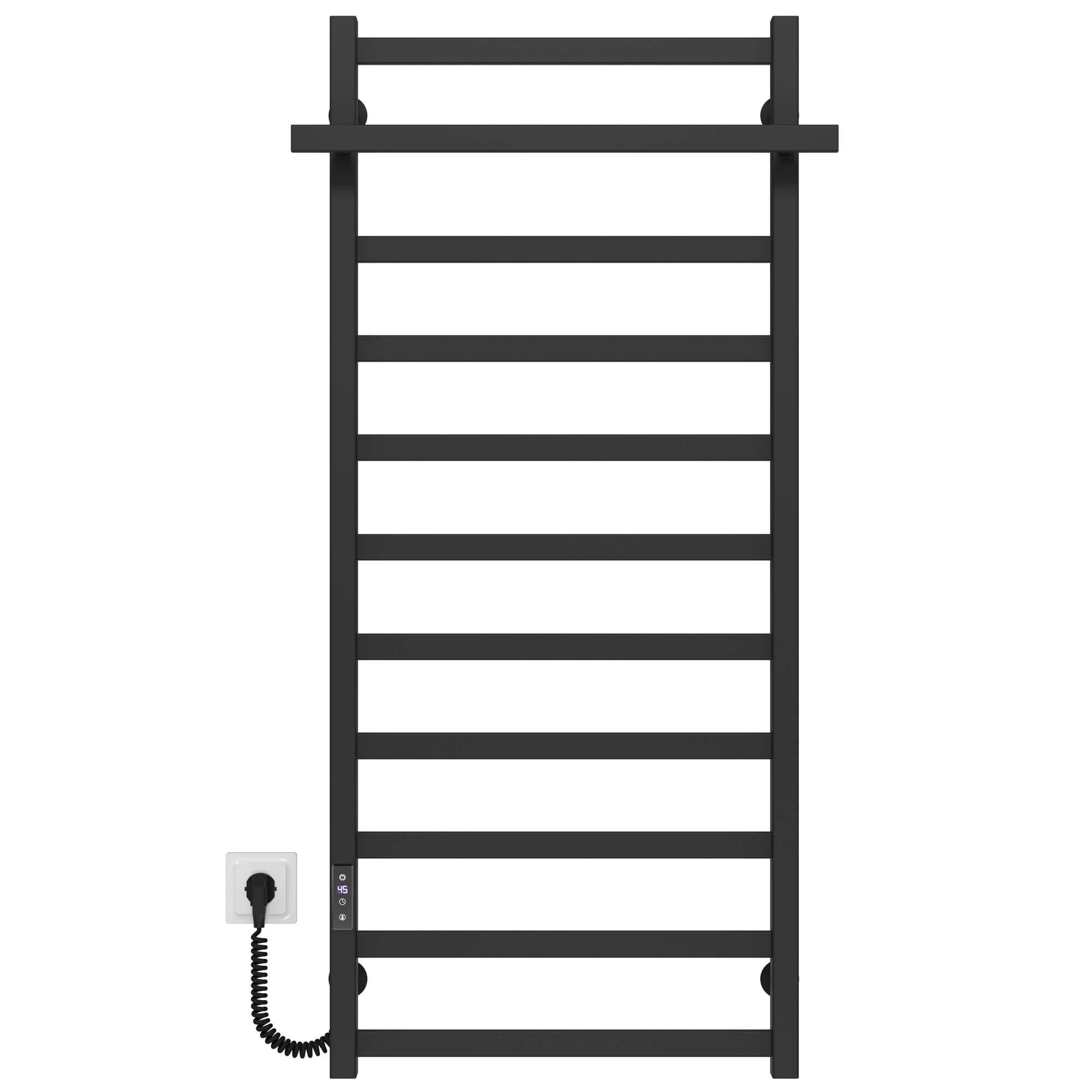 Полотенцесушитель электрический Deffi Nicolе П11 JD04 левое подключение крашеная сталь 500х1200 мм Черный (B.NI.120.50.11.E.B.L.2)