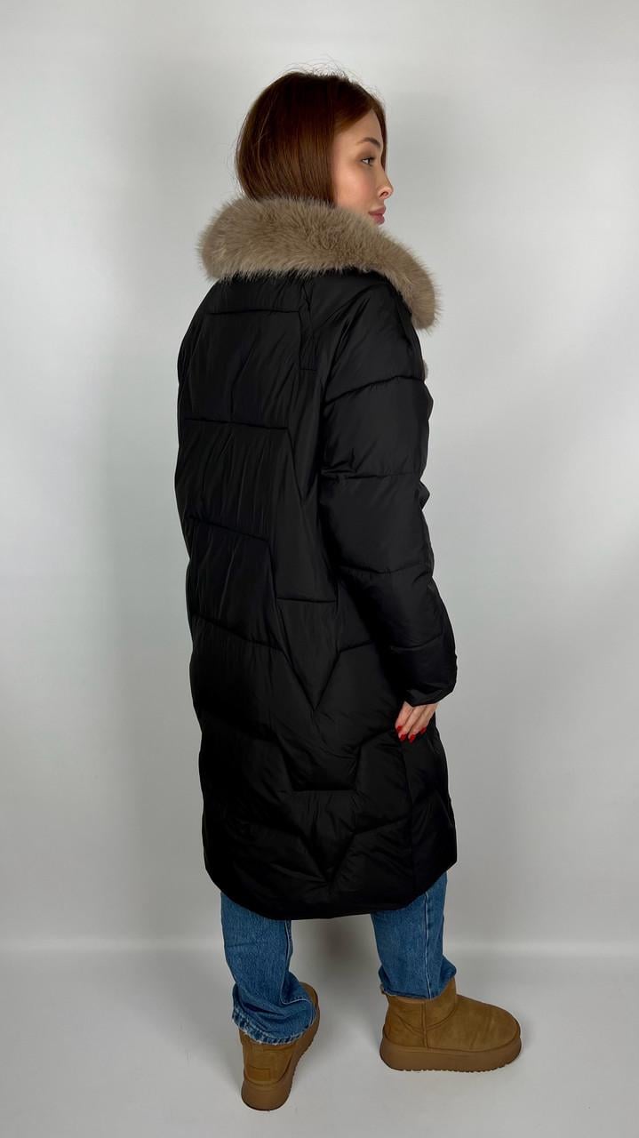 Куртка-пальто жіноча зимова р. 42 Чорний (#9033-01) - фото 5 Куртка-пальто жіноча зимова р. 42 Чорний (#9033-01) - фото 5