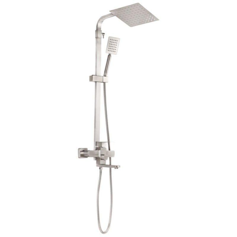 Душевая система Zerix KUB-009-J с изливом нержавеющая сталь Сатин (ZX3166)