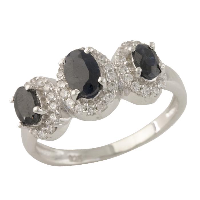 Кольцо серебряное с натуральным сапфиром 3,03 г р. 16,5 (1319499)