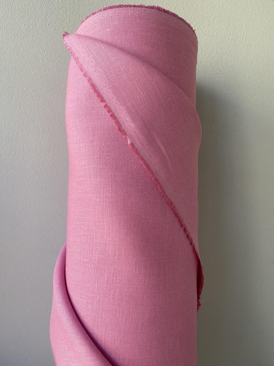 Ткань LINEN PLUS 100% лен 150 см 439 Розовый - фото 4