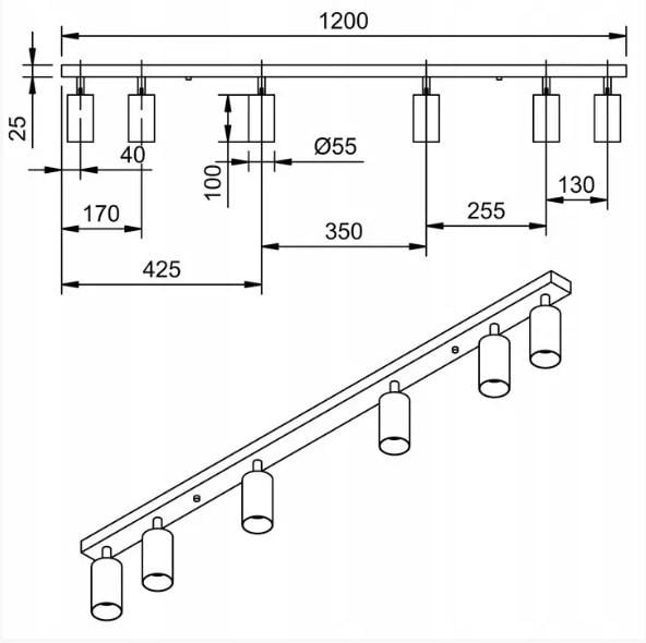 Стельовий світильник Smart LED SM-125B 12 Вт Чорний (SM-125B) - фото 3