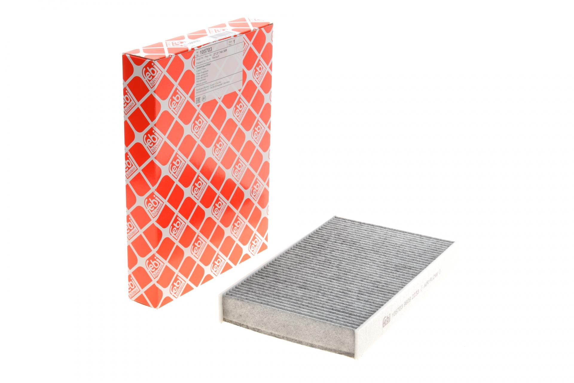 Фильтр салона FEBI BILSTEIN для Nissan Juke/Renault Fluence 1,5/1,6 dCi 10- угольный (105703)