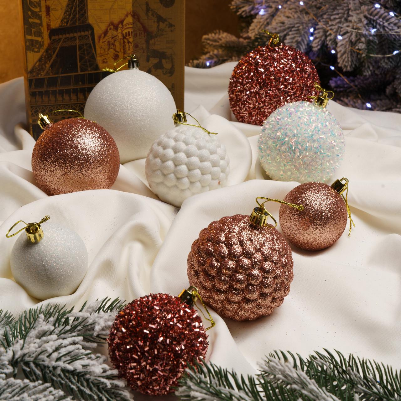 Набор шаров на елку Блеск 40 шт. Розовое золото (2765836623) - фото 4 Набор шаров на елку Блеск 40 шт. Розовое золото (2765836623) - фото 4