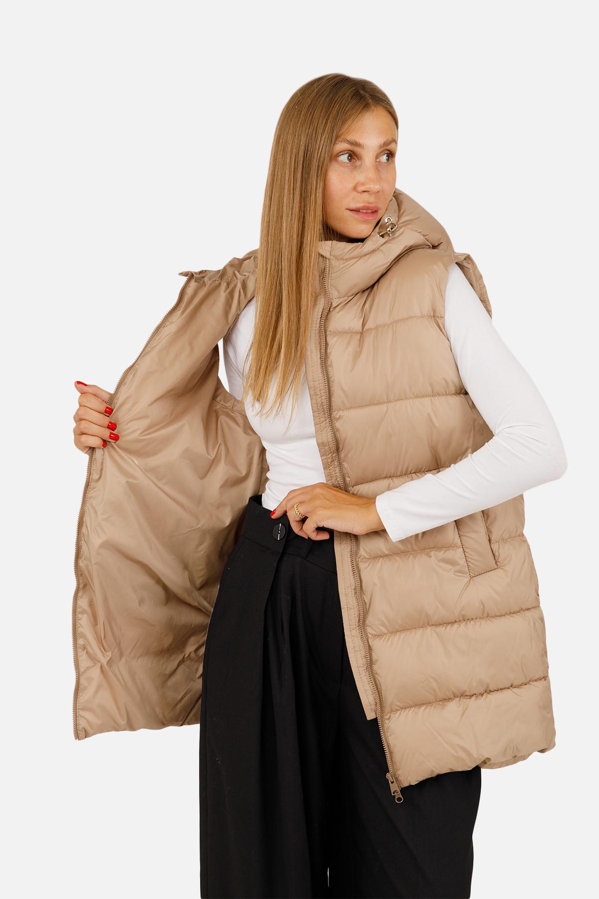 Жилет утепленный женский р. р. 42 Капучино (SKT001016072) - фото 2