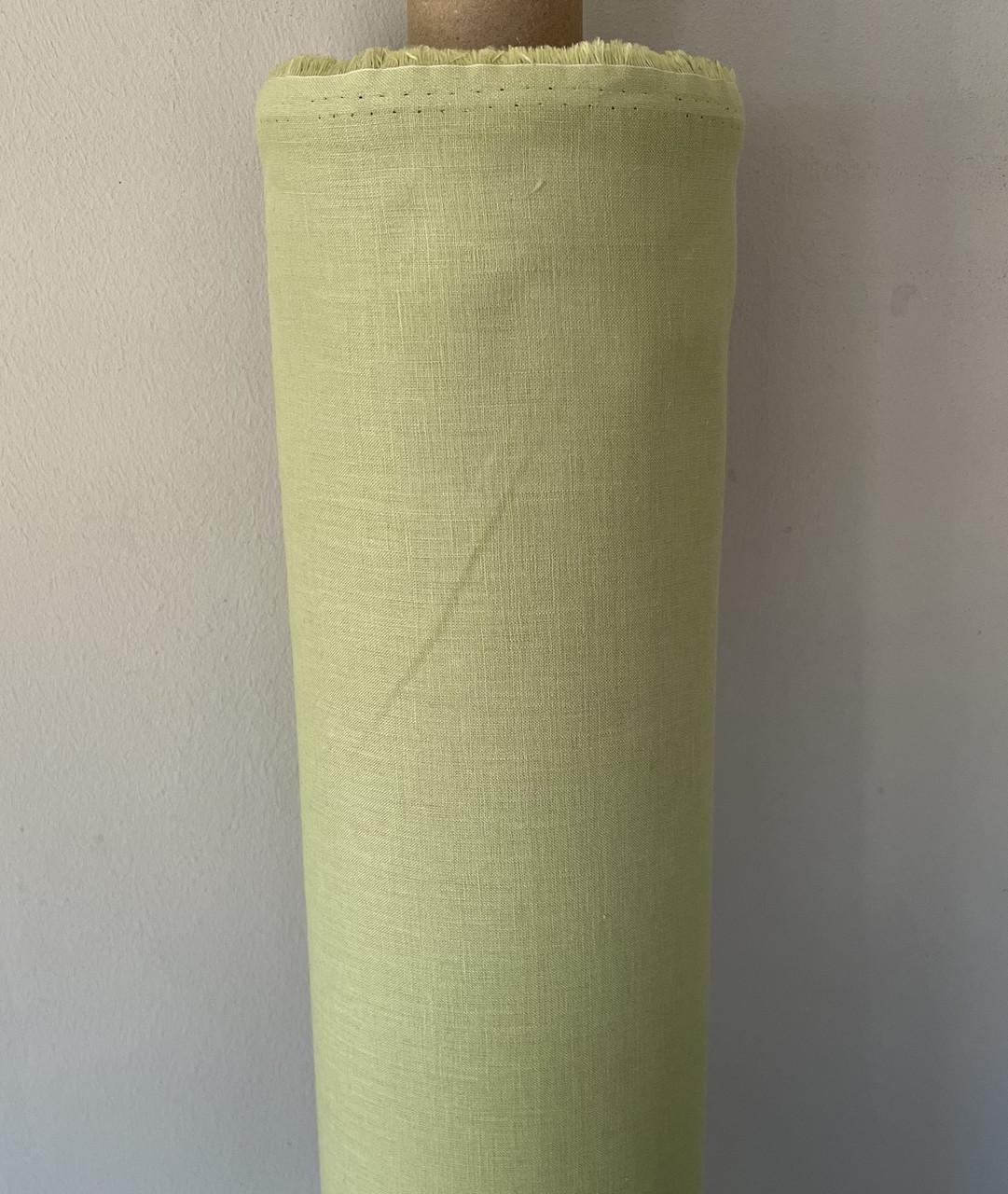 Ткань LINEN PLUS 100% лен 143 см 1667 LIGHT GREEN Салатовый - фото 1