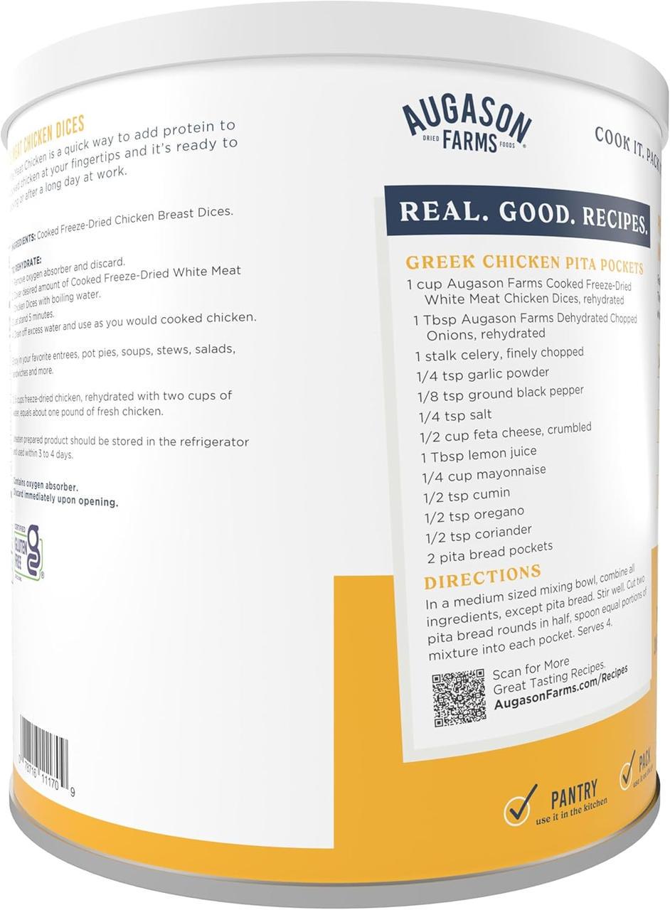 Сублімоване м'ясо курки шматочками Augason farms 15 порцій (101103) - фото 2 Сублімоване м'ясо курки шматочками Augason farms 15 порцій (101103) - фото 2