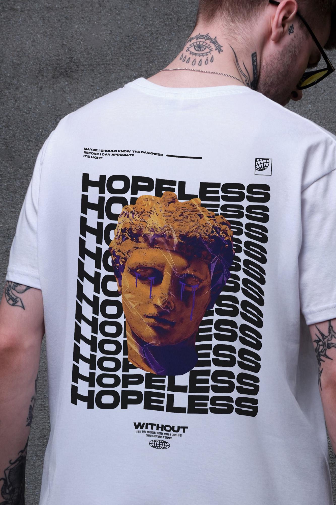 Футболка чоловіча Without Hopeless з принтом оверсайз L/XL White (L8049484)