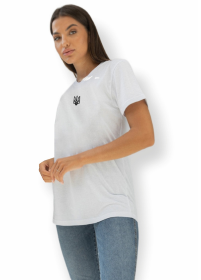 Футболка женская GBI Тризуб хлопковая S Белый (13703-Ж)