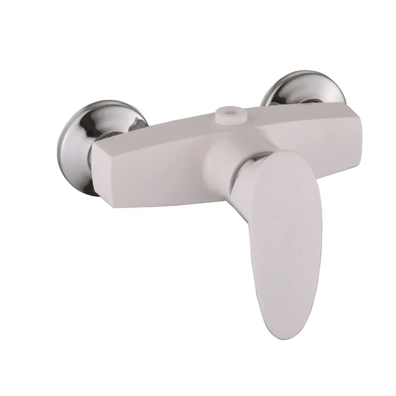 Смеситель для душевой кабины PLAMIX Cezar-003 SET White со шлангом, лейкой и кронштейном (PM0665)