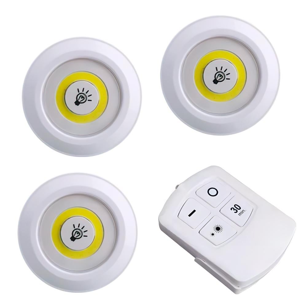 Светильники светодиодные LED на пульте с регулировкой яркости и таймером 3 шт.