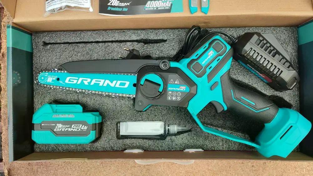 Пила ланцюгова акумуляторна Grand АПЦ-8HS/4-1 з секатором Grand СА-30F/20BL-base з подовжувачем 2 м (30795944) - фото 6 Пила ланцюгова акумуляторна Grand АПЦ-8HS/4-1 з секатором Grand СА-30F/20BL-base з подовжувачем 2 м (30795944) - фото 6