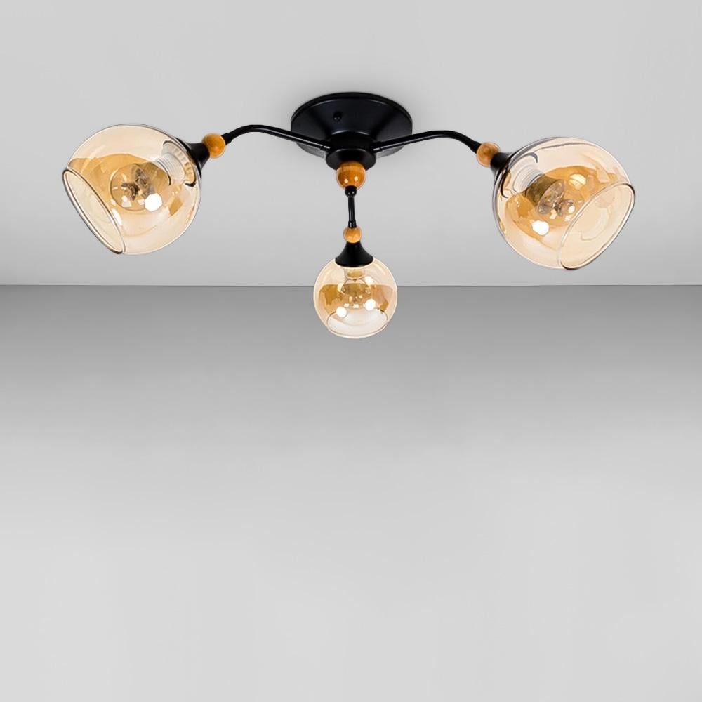 Люстра стельова Lighthouse SRS-19431/3 Чорний/Янтарний