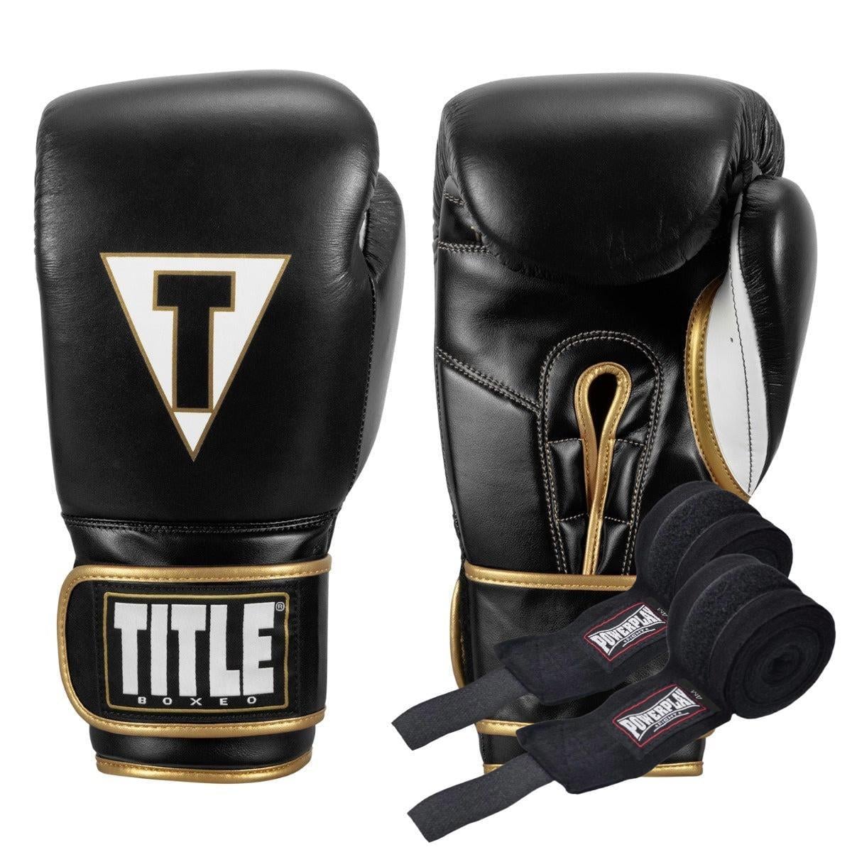 Боксерские перчатки TITLE Boxeo Mexican Leather Quatro 16 oz бинты 4 м в комплекте Black/White (3070041639) Боксерские перчатки TITLE Boxeo Mexican Leather Quatro 16 oz бинты 4 м в комплекте Black/White (3070041639)