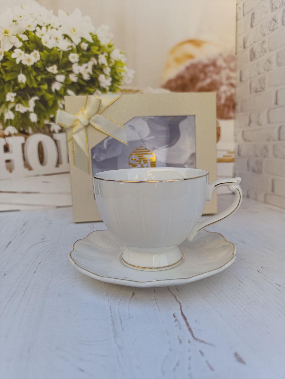 Чашка с блюдцем SNT Лауретта фарфор 240 мл Белый (23190-00)