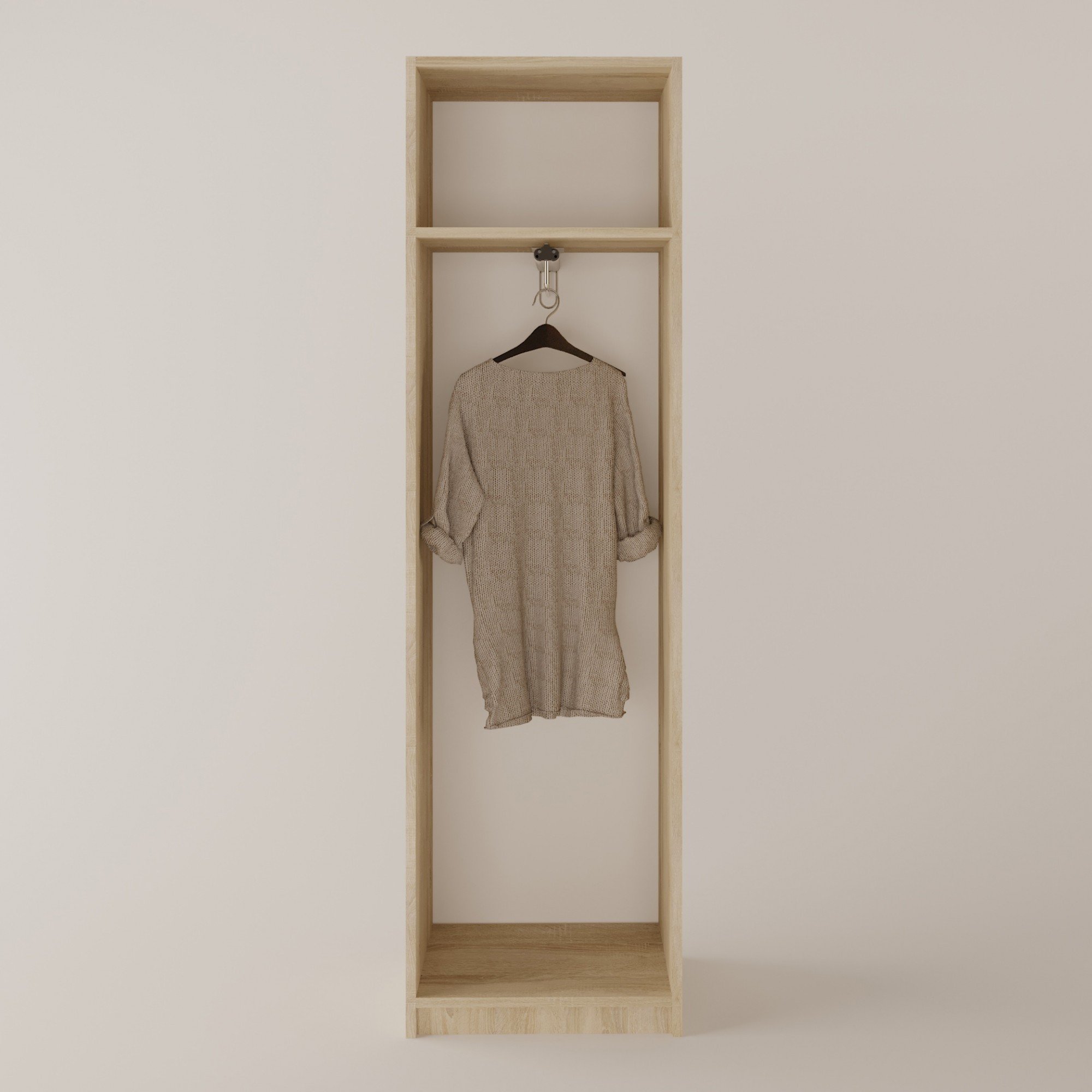 Шкаф для одежды со штангой 1950х550х420 мм Дуб сонома