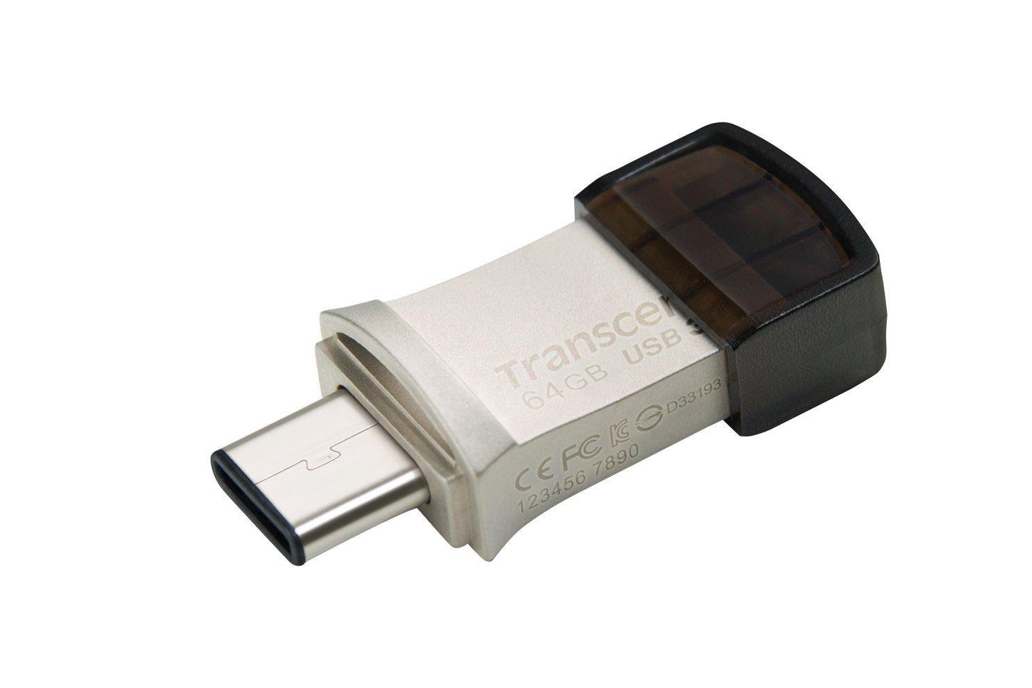 Флэш-память Transcend JetFlash 890 64 Gb USB 3.1 Type-A+/Type-C R90/W30 Mb/s (583338) - фото 1