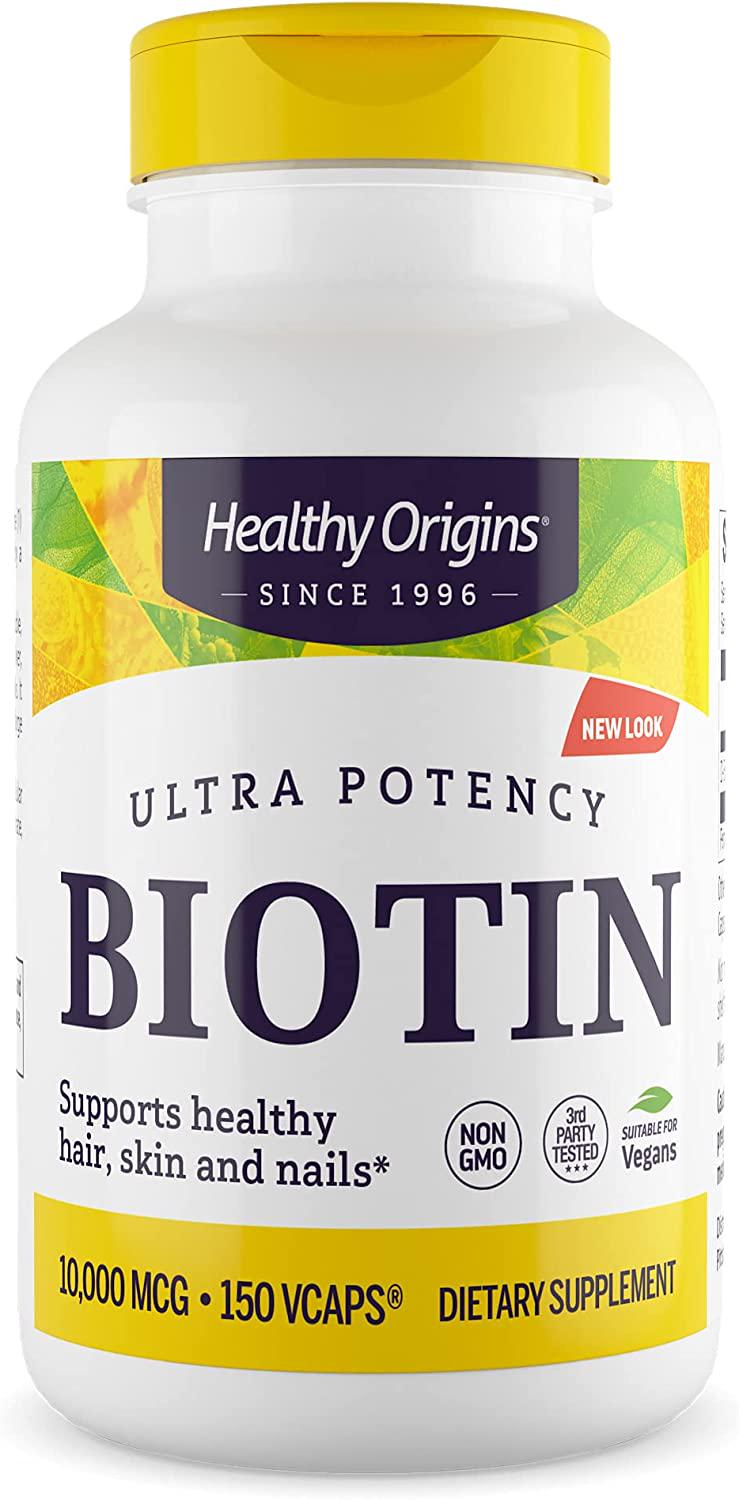 Биотин Healthy Origins Biotin Ultra Potency 10000 mcg 150 Veg Caps - фото 1