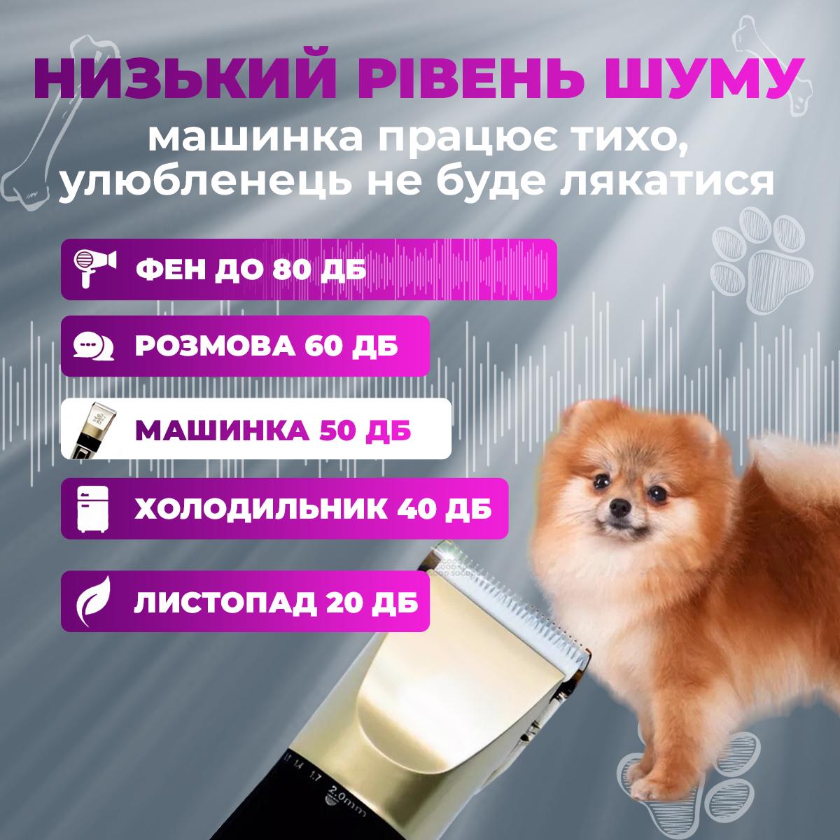 Машинка для стрижки собак котів Kayfovo C5 бездротова Gold (29268) - фото 3 Машинка для стрижки собак котів Kayfovo C5 бездротова Gold (29268) - фото 3