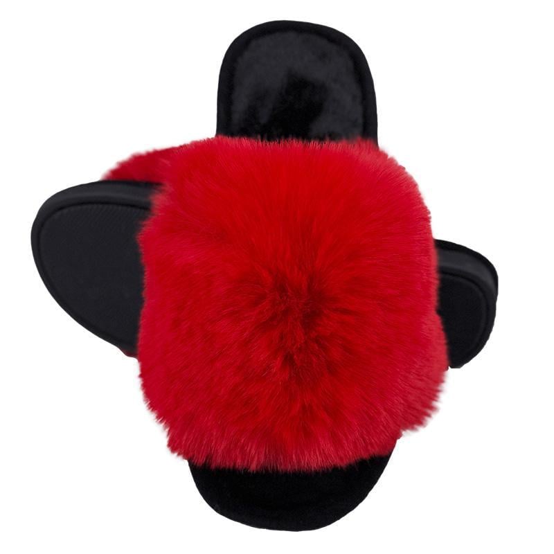 Комнатные тапочки женские пушистые 80143-5 p. 36-37 23-23,5 см Красный