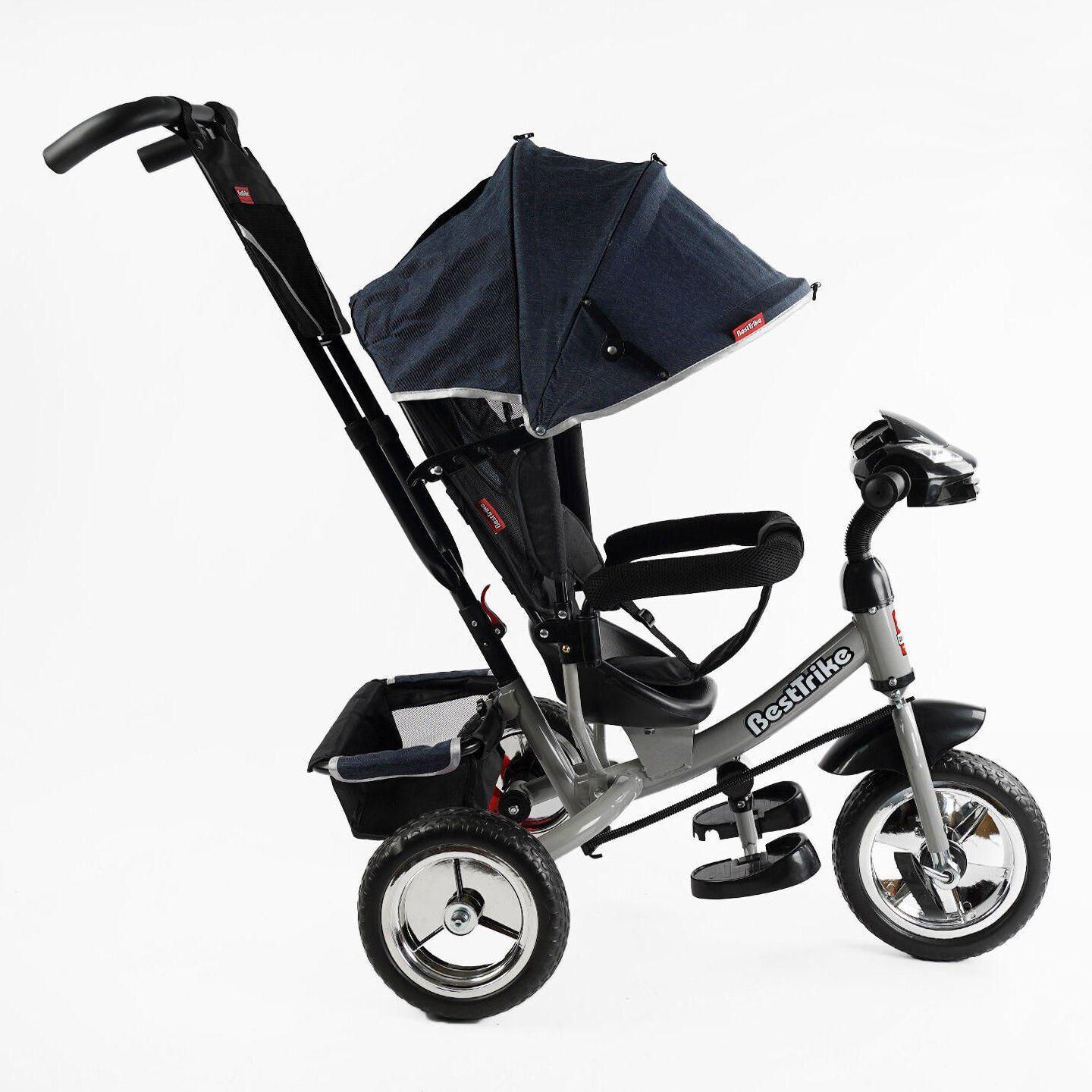 Велосипед детский трехколесный Best Trike 6588 пена/фара с родительской ручкой Джинсовый (60-714) - фото 2 Велосипед детский трехколесный Best Trike 6588 пена/фара с родительской ручкой Джинсовый (60-714) - фото 2