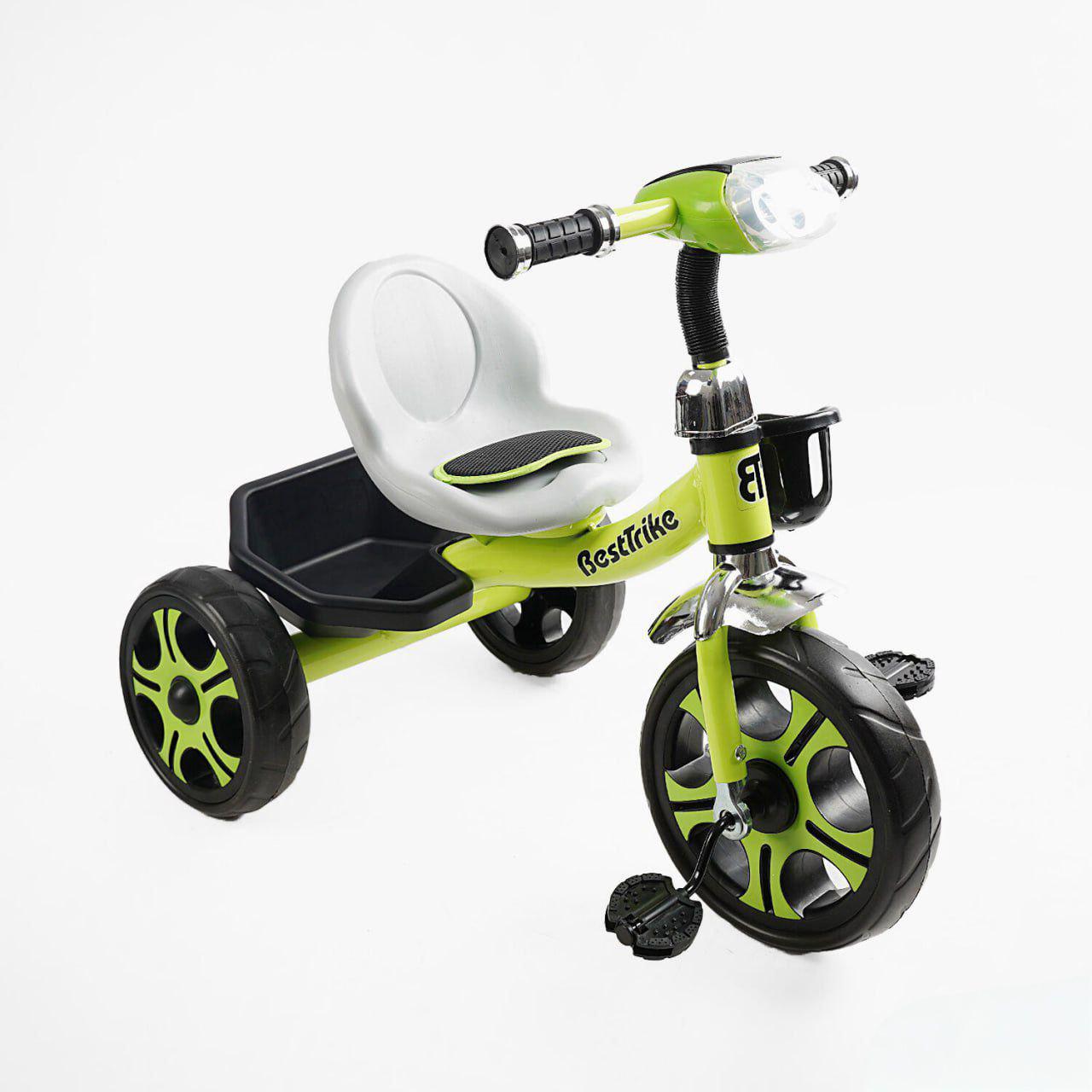 Велосипед триколісний Best Trike BS-25084 з фарою та кошиком Зелений
