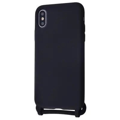 Силиконовый чехол CORD для iPhone X/XS с шнурком Черный