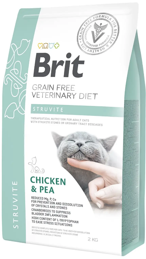 Сухой корм для кошек при заболевании мочевыводящих путей Brit GF Veterinary Diet Struvite с курицей 2 кг (1789925473) - фото 1