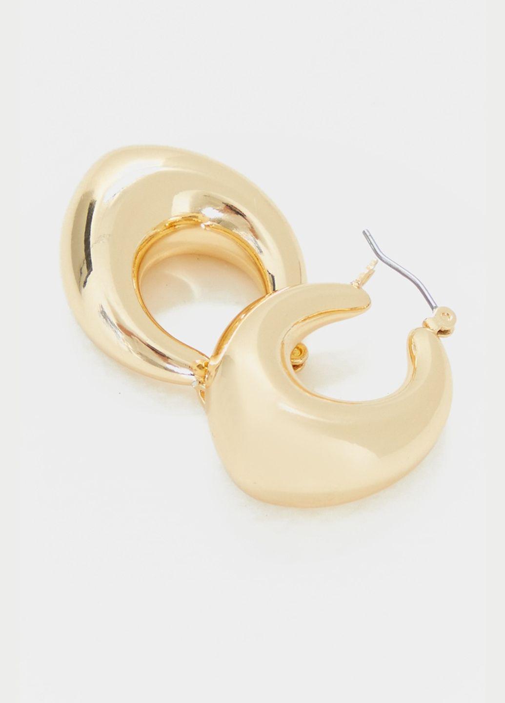 Серьги женские овальные Pretty Little Thing Золотистый (12346)