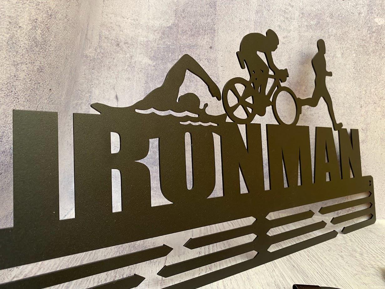 Медальниця-вешалка E-Trophy "Ironman" сталева Чорний - фото 5