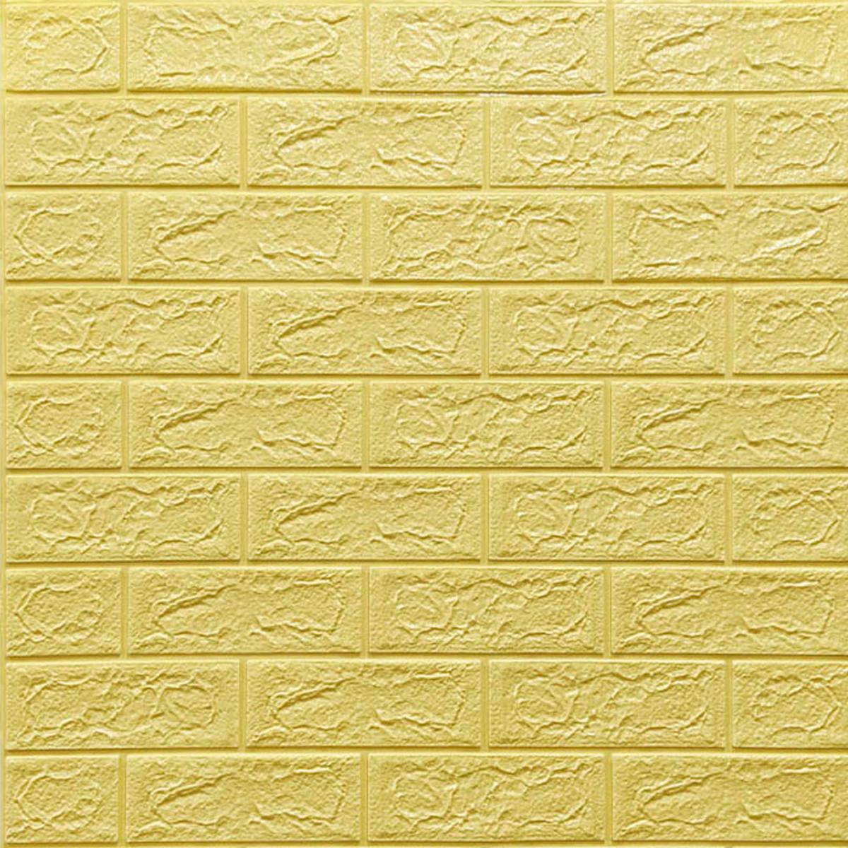 3D панель самоклеюча декоративна цегла 700x770x5 мм Жовто-пісочний (SW-0000002812)