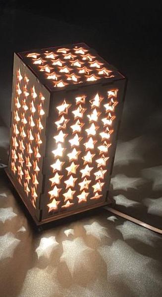 Ночник деревянный декоративный Звездное небо 22х11 см Дерево светлое (SV-603)