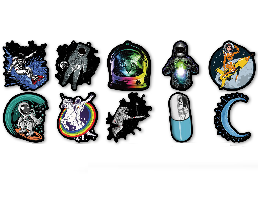 Набор наклеек Космонавты НАСА для гаджета/телефона/авто 10 шт. (10124)