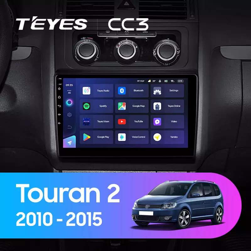 Автомагнітола штатна Teyes CC3 для Volkswagen Touran 2 2010-2015 Android C3 4/64G Wi-Fi/4G - фото 2