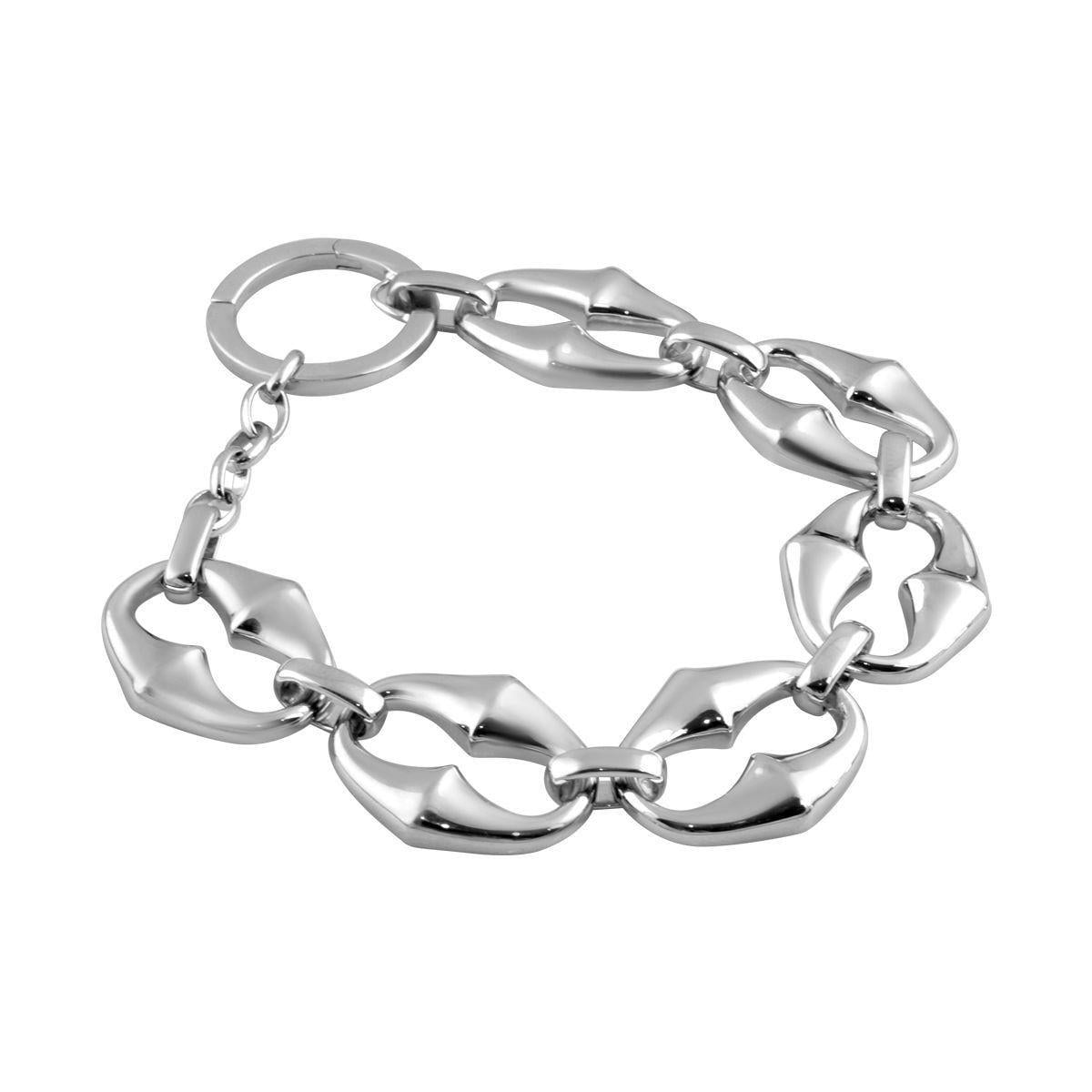 Браслет серебряный с большими звеньями