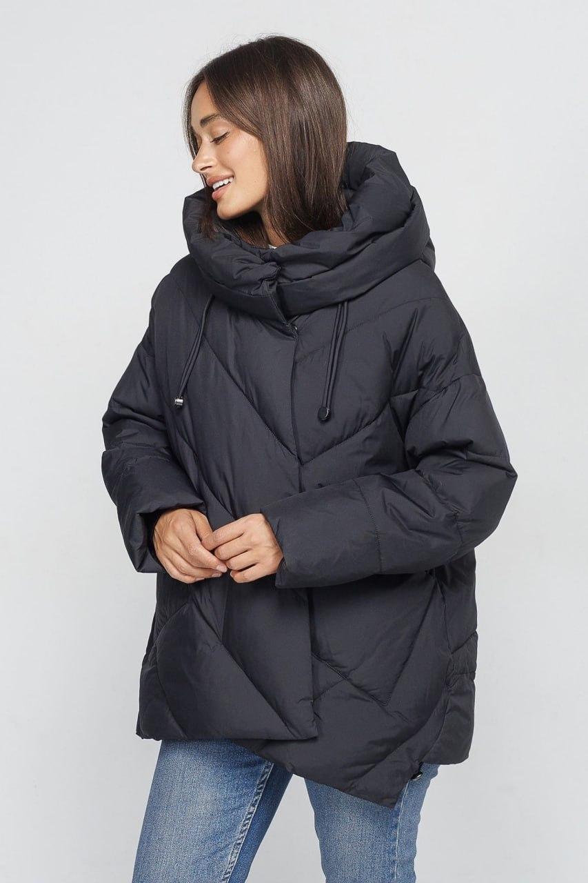 Куртка зимова асиметрична р. 44 Чорний (798d/44) - фото 3 Куртка зимова асиметрична р. 44 Чорний (798d/44) - фото 3