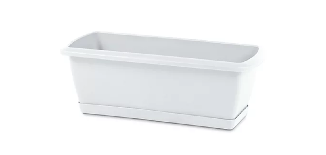 Ящик балконний Prosperplast Respana Set з підставкою 50 см Білий (ISE500P-S449)