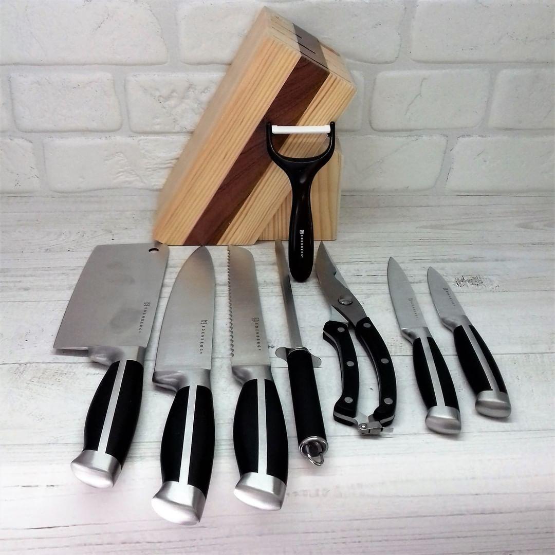 Набір кухонних ножів Edenberg із нержавіючої сталі на підставці 9 пр. (EB-3612) - фото 7 Набір кухонних ножів Edenberg із нержавіючої сталі на підставці 9 пр. (EB-3612) - фото 7