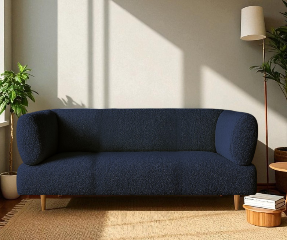 Диван офісний Tobi Sho Бенно-1 з підлокітниками та дерев'яними ніжками букле Alpaca Темно-синій/88, 1400х720х750 мм - фото 1 Диван офісний Tobi Sho Бенно-1 з підлокітниками та дерев'яними ніжками букле Alpaca Темно-синій/88, 1400х720х750 мм - фото 1