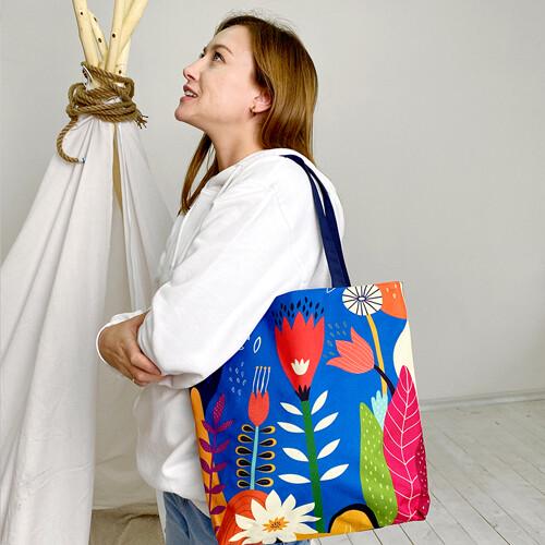 Сумка женская тканевая Presentville Цветы (SV 22U028 SI)