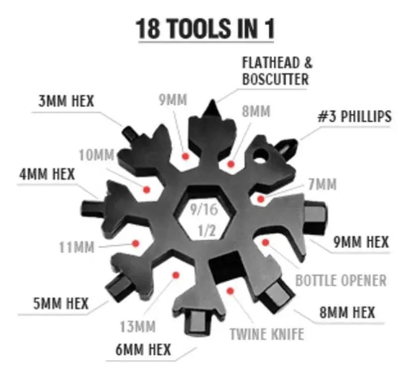 Мультитул Snowflake Wrench Tool 18в1 (2079257910) - фото 3