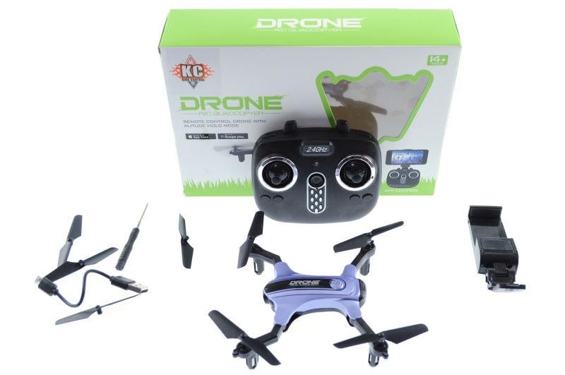 Квадрокоптер на радиоуправлении YG Toys KC Drone камера 0,3MP аккумулятор 22,3х5,5х15,4 см Фиолетовый (KC-871)