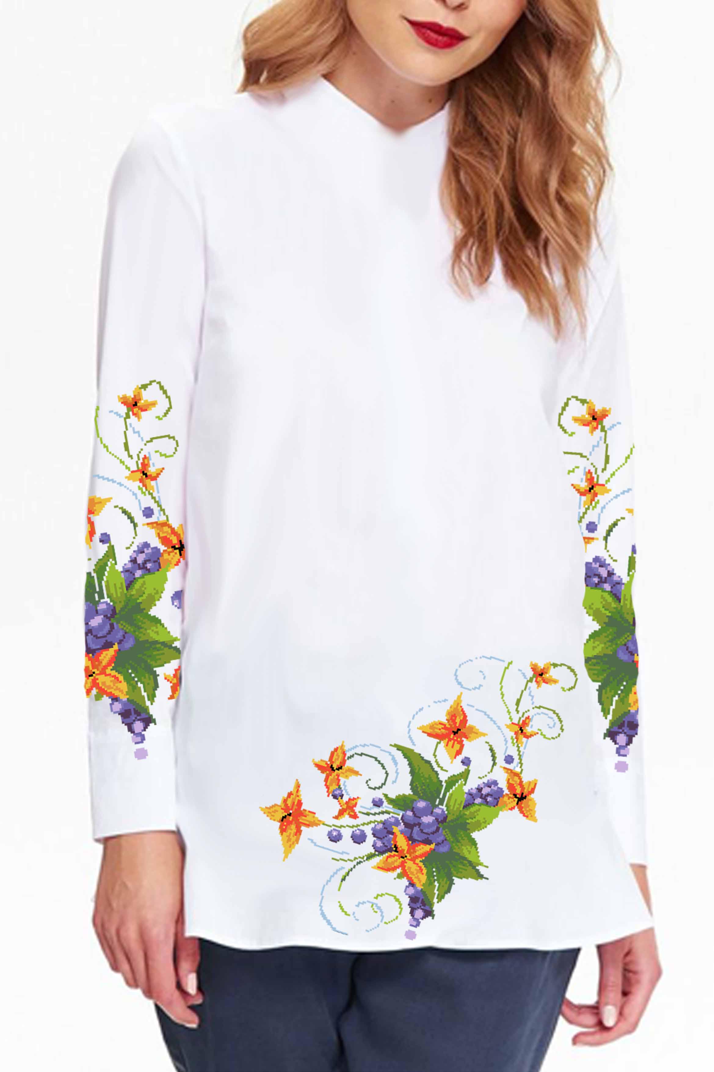 Заготовка для вышивки нитями или бисером рубашка СЖ-56 домотканое полотно