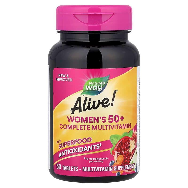 Комплекс вітамінів для жінок 50+ Nature's Way Alive! Women's Complete Multivitamin 50 таблеток - фото 3 Комплекс вітамінів для жінок 50+ Nature's Way Alive! Women's Complete Multivitamin 50 таблеток - фото 3