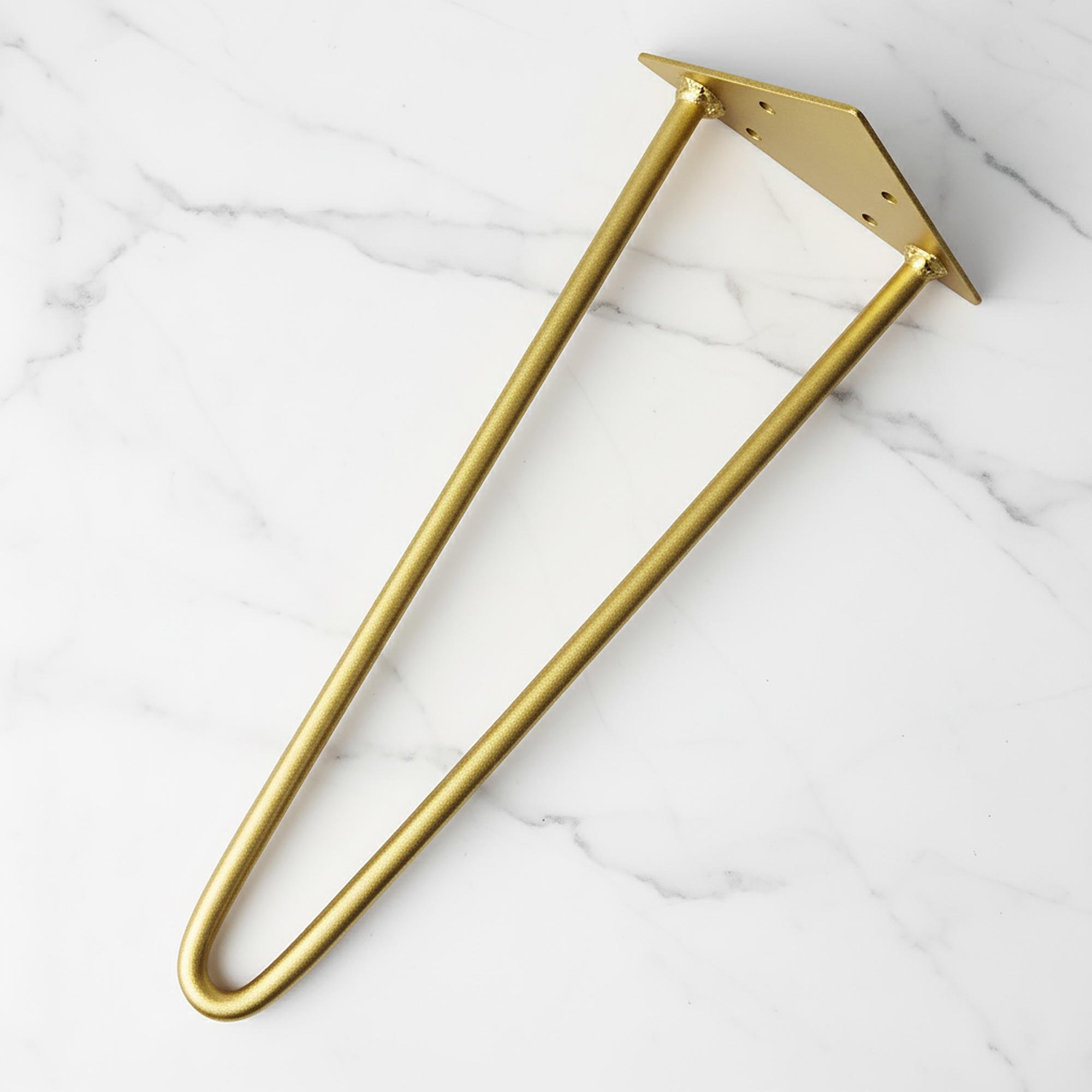 Ніжка-шпилька для журнального столу подвійна з металу 350 мм Золотий (1122)