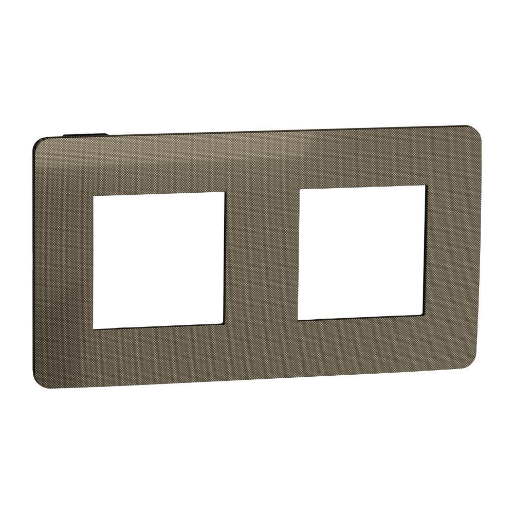 Рамка двухместная Schneider Electric Unica Studio Бронзовый/Антрацит (NU280452)