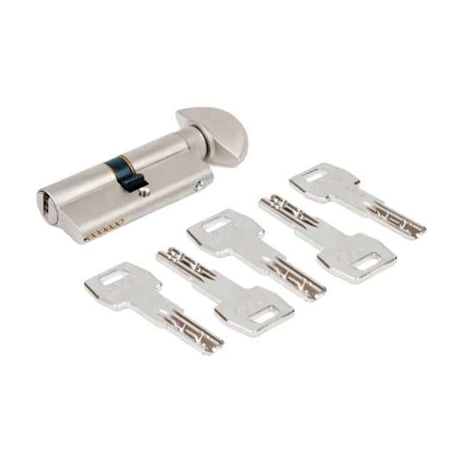 Цилиндр AGB SCUDO 5000 PS 75 мм 30/45Т ключ/тумблер Никель матовый (CA20.16.40.25)