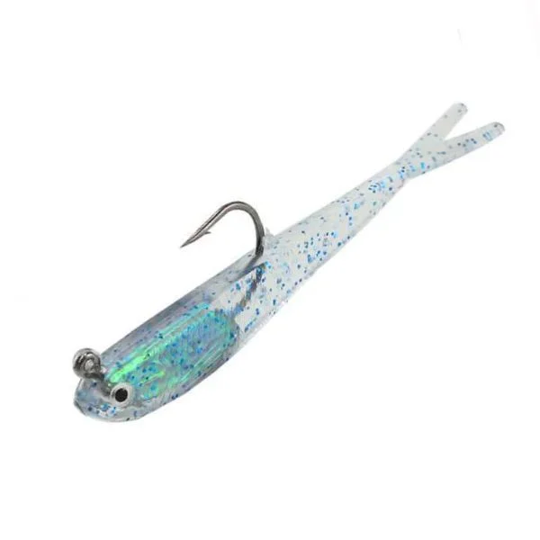 Силиконовая приманка для вылова хищной рыбы твистеры с острым крючком и блестящим глитером 10 шт. (F00013)