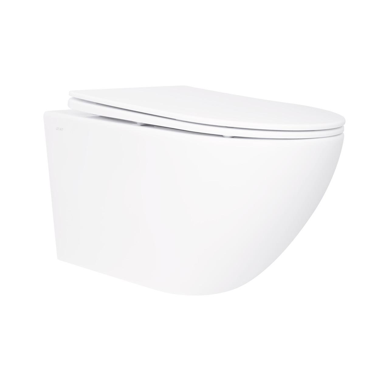 Унитаз подвесной Qtap Jay безобедочный с сиденьем Soft-close (QT07335176W)